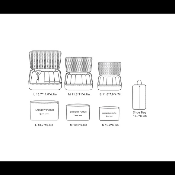 7 PIECE PACKING CUBE SET + SHOE BAG - Picture 7 of 7